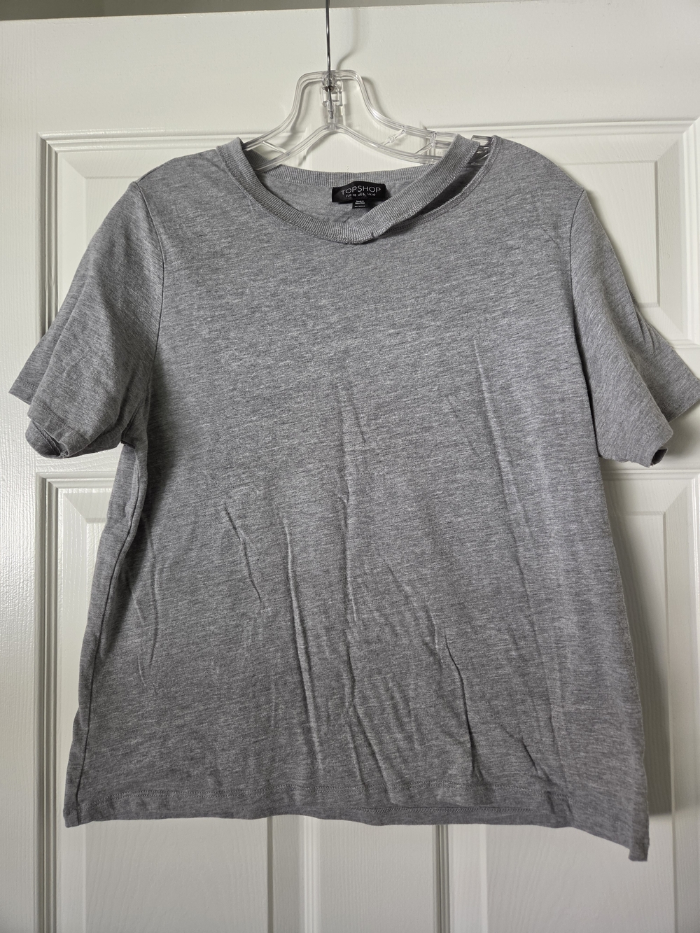 Topshop Men's Light Gray Short-Sleeve Crew Tee